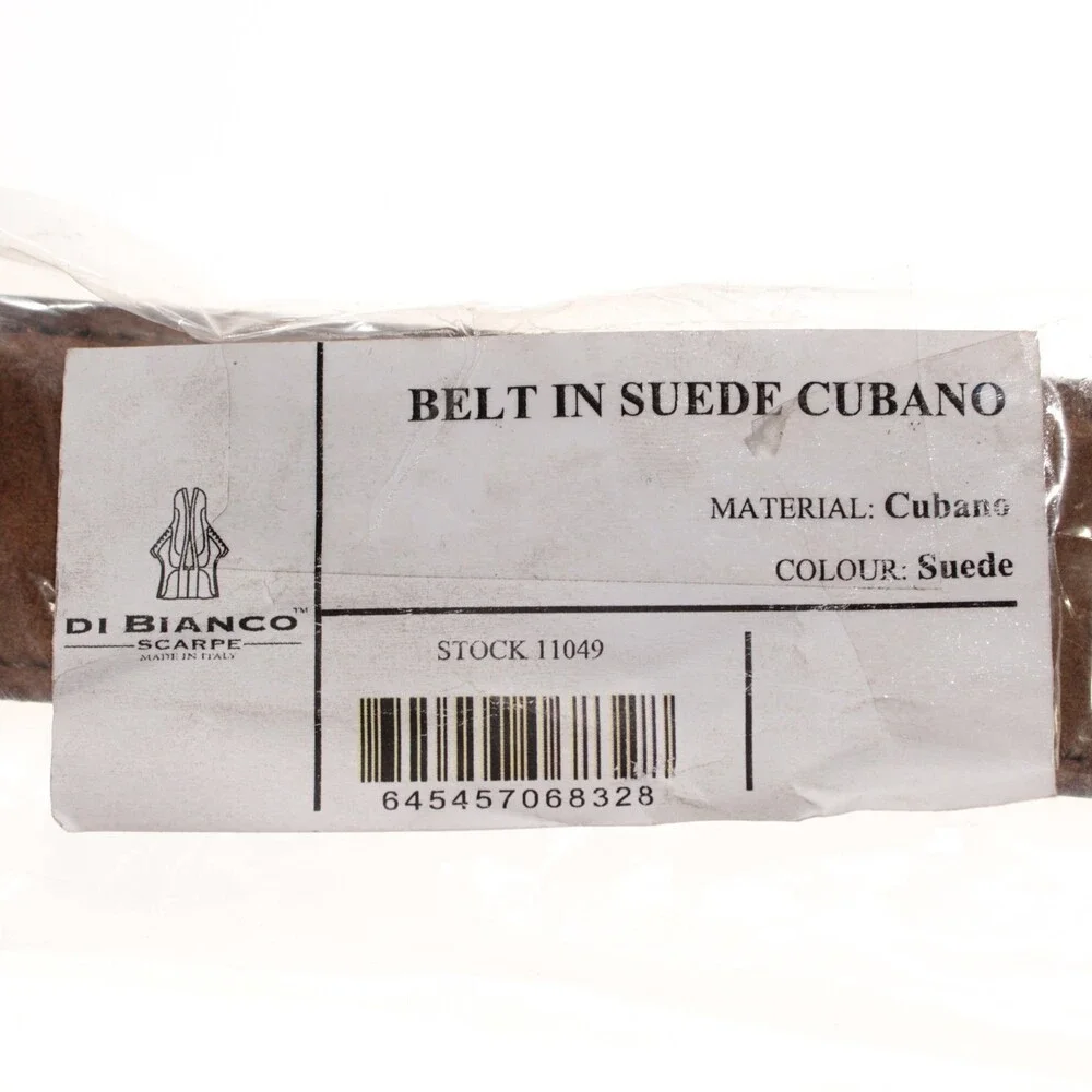 Di Bianco NWT Cut to Size Dress Belt In Solid Brown Suede Leather One Size